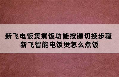 新飞电饭煲煮饭功能按键切换步骤 新飞智能电饭煲怎么煮饭